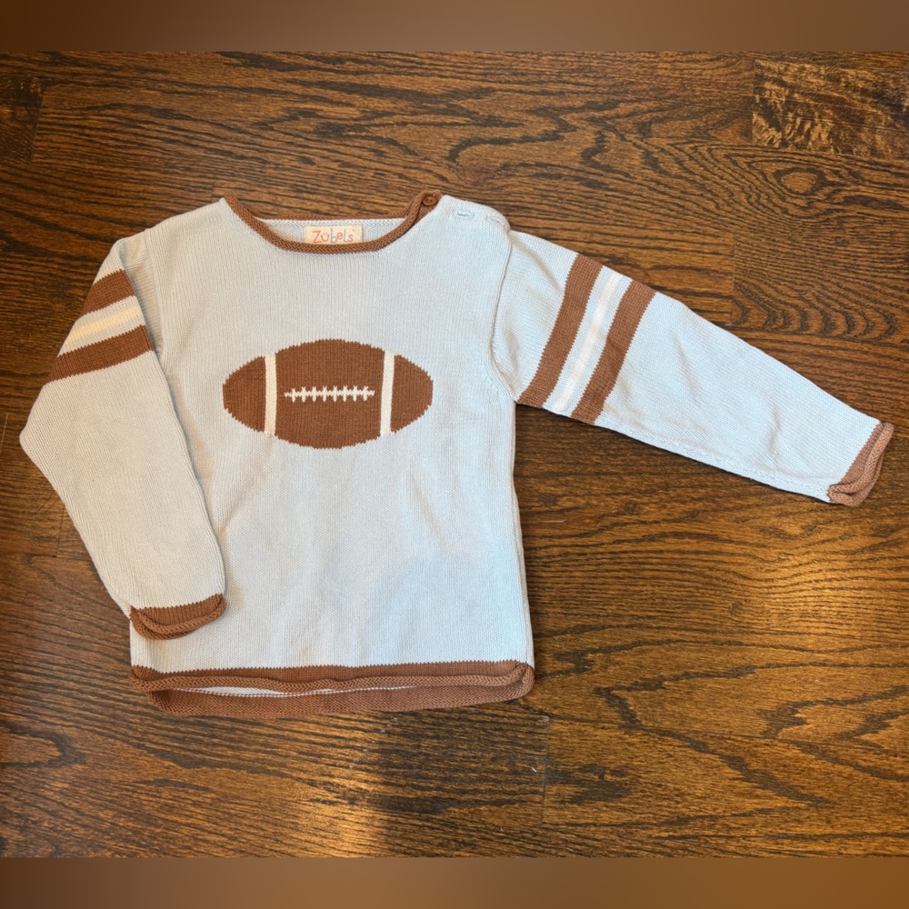 Kids Football Sweater - Brown and Cream